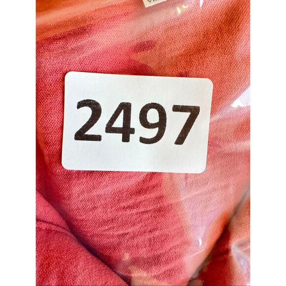 Naïf red rust midi-length dress collared neckline button-front closure 3/4 lengt - Picture 11 of 11